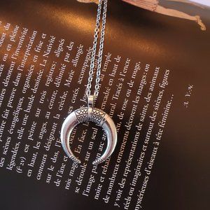 Crescent Pendant Necklace For Women ,  Men / Half Moon Necklace Crescent Lune